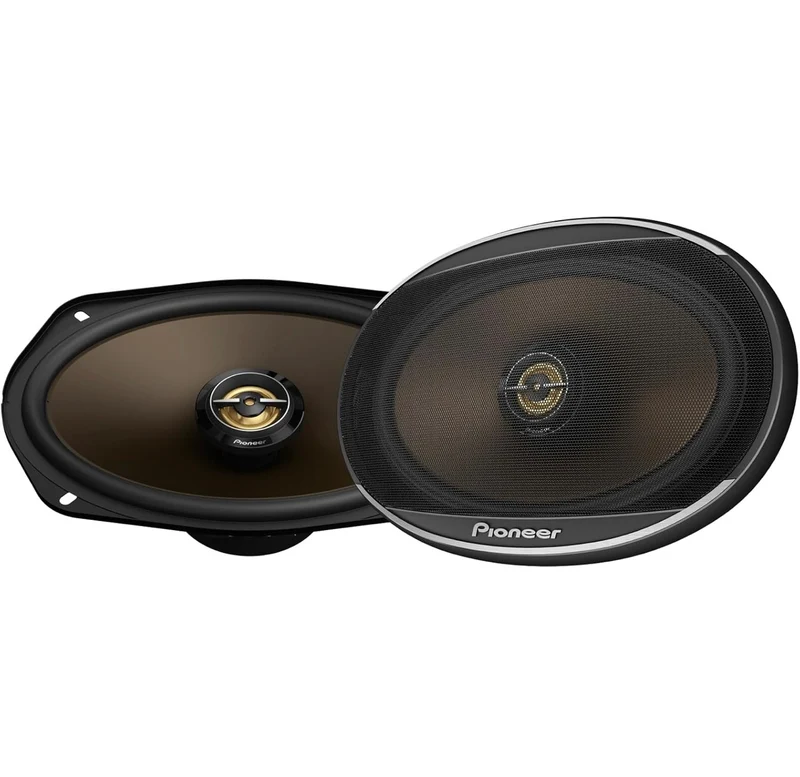 Pioneer A-Series MAX TS-A693FH, 2-Way Coaxial Car Audio Speakers, Full Range, Clear Sound Quality, Easy Installation and Enhanced Bass Response, Full Gold Colored 6” x 9” Oval Speakers