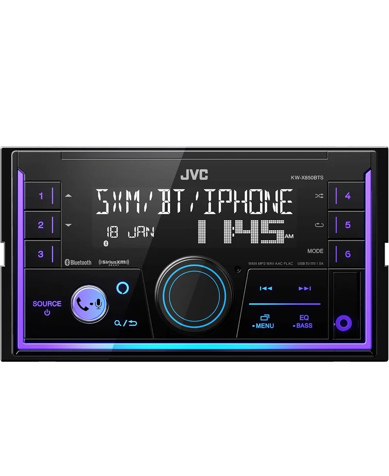 JVC KW-X850BTS Bluetooth Car Stereo Digital Media Receiver with USB Port, AM/FM Radio, MP3 Player, Amazon Alexa, Android, iPhone, Double DIN, 13-Band EQ
