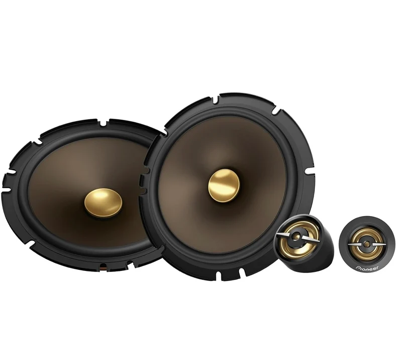 Pioneer A-Series MAX TS-A653CH, 2-Way Component Car Audio Speakers, Full Range, Clear Sound Quality, Easy Installation and Enhanced Bass Response, Full Gold Colored 6.5” Round Speakers