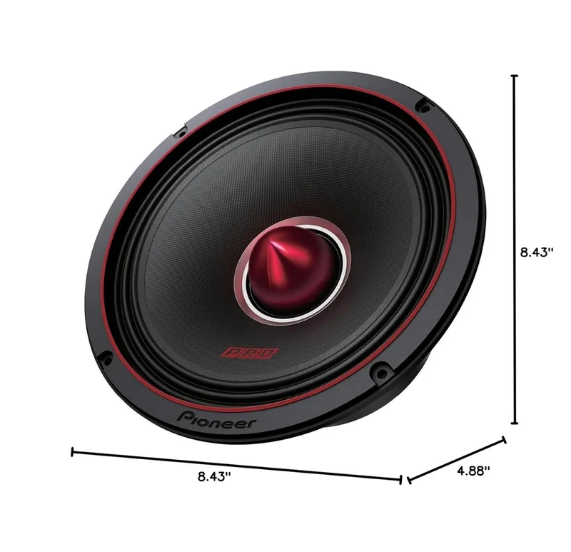 Pioneer TS-M801PRO, Car Audio Speakers, Full Range, Clear Sound Quality, Easy Installation and Enhanced Bass Response, 8” Speakers