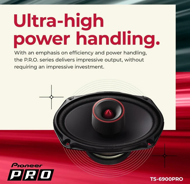 Pioneer TS-6900PRO, 2-Way Car Audio Speakers, Full Range, Clear Sound Quality, Easy Installation and Enhanced Bass Response, 6” x 9” Speakers