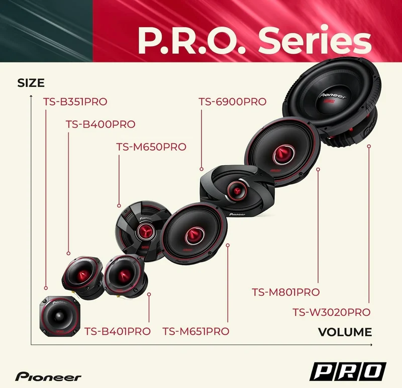 Pioneer TS-6900PRO, 2-Way Car Audio Speakers, Full Range, Clear Sound Quality, Easy Installation and Enhanced Bass Response, 6” x 9” Speakers
