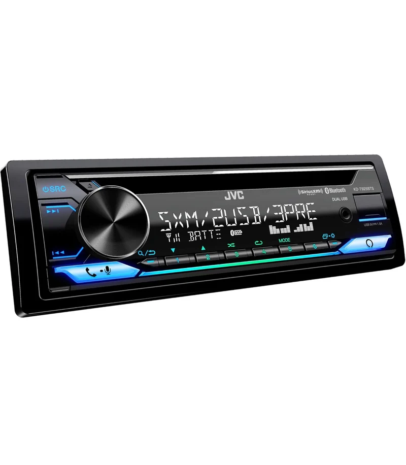 JVC KD-T925BTS Bluetooth Car Stereo Receiver with USB Port – LCD Display - AM/FM Radio - MP3 Player - Double DIN – 13-Band EQ (Black)