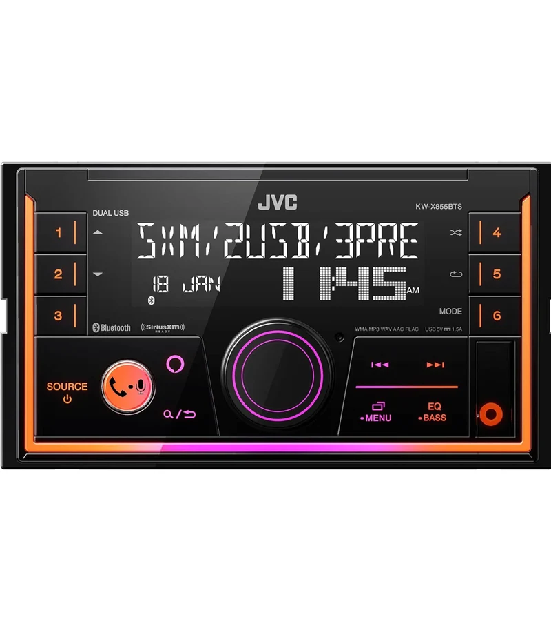 JVC KW-X855BTS Bluetooth Car Stereo Digital Media Receiver with USB Port, AM/FM Radio, MP3 Player, Amazon Alexa, Android, iPhone, Double DIN, 13-Band EQ