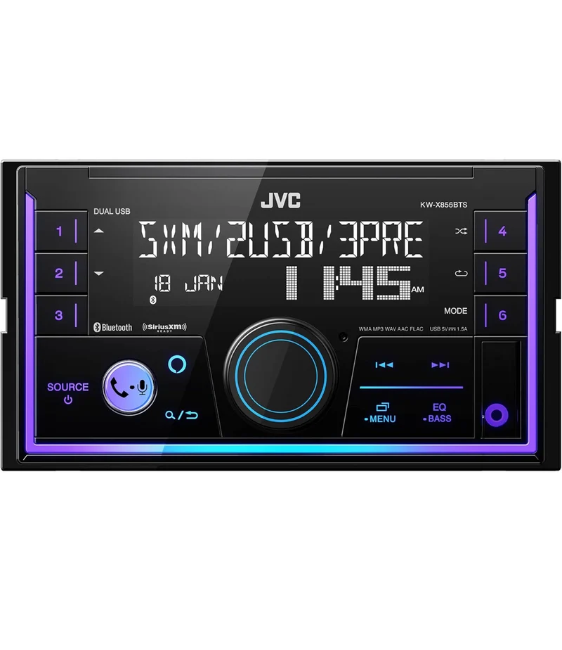 JVC KW-X855BTS Bluetooth Car Stereo Digital Media Receiver with USB Port, AM/FM Radio, MP3 Player, Amazon Alexa, Android, iPhone, Double DIN, 13-Band EQ