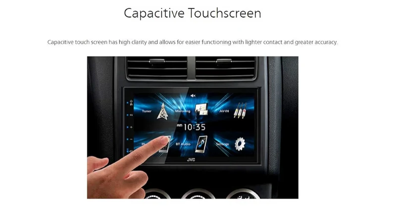 JVC KW-M150BT Bluetooth Car Stereo Receiver with USB Port – 6.75" Touchscreen Display - AM/FM Radio - MP3 Player Double DIN – 13-Band EQ (Black)