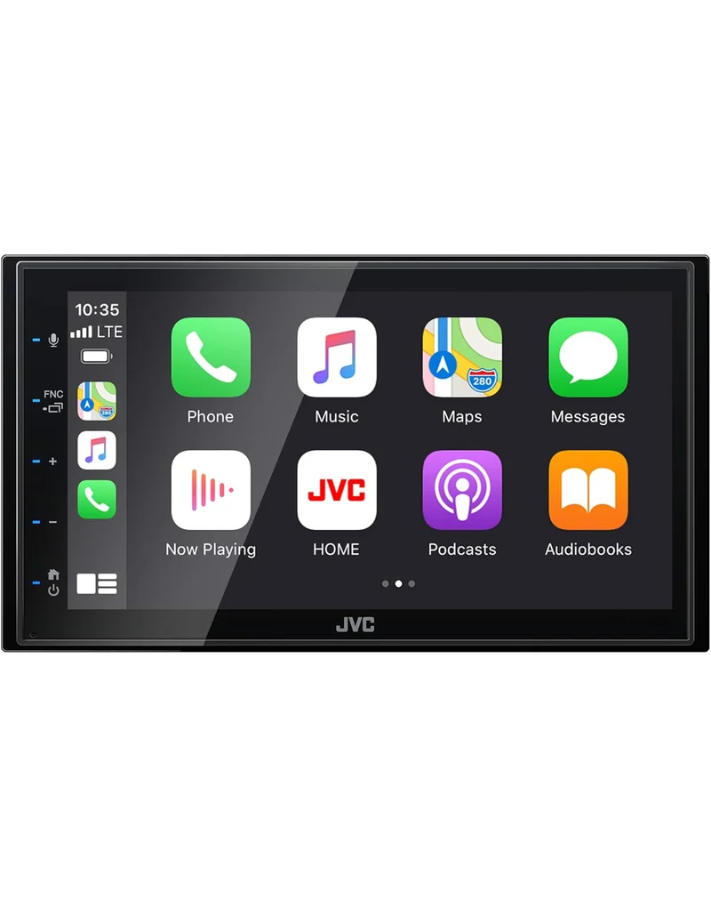 JVC KW-M56BT Apple CarPlay Android Auto Multimedia Player w/ 6.8" Capacitive Touchscreen, Bluetooth Audio and Hands Free Calling, MP3 Player, Double DIN, 13-Band EQ, SiriusXM, AM/FM Car Radio