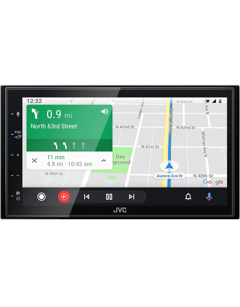 JVC KW-M56BT Apple CarPlay Android Auto Multimedia Player w/ 6.8" Capacitive Touchscreen, Bluetooth Audio and Hands Free Calling, MP3 Player, Double DIN, 13-Band EQ, SiriusXM, AM/FM Car Radio