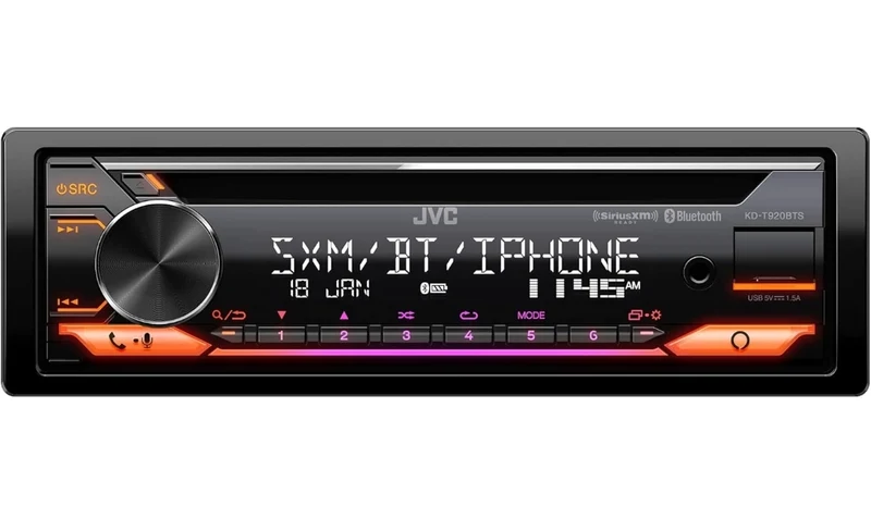 JVC KD-T920BTS Car Stereo with Bluetooth, Front USB, AUX, Amazon Alexa, SiriusXM Radio Ready, Hi-Power Amplifier
