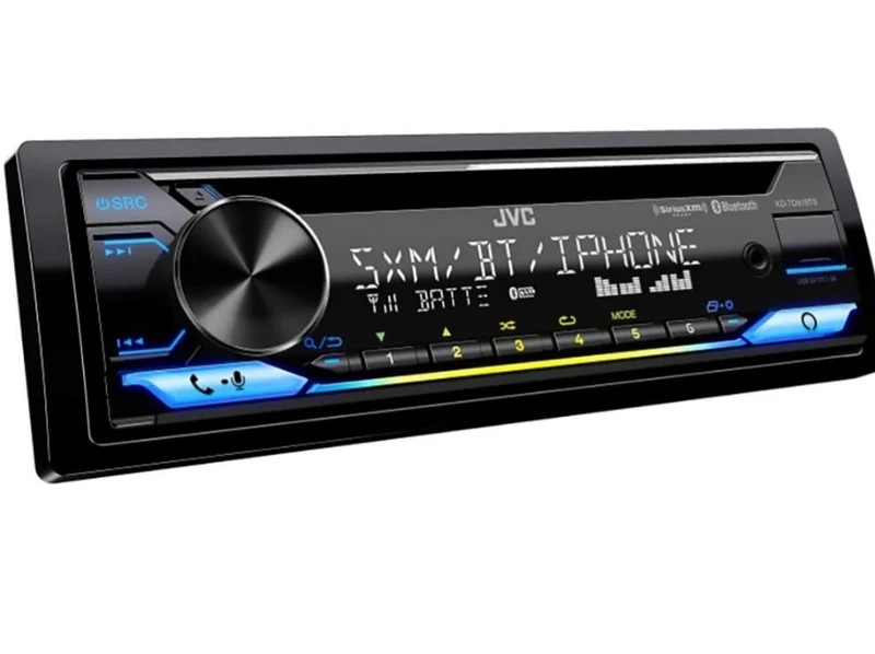 JVC KD-TD91BTS Bluetooth Car Stereo Receiver with USB Port – 2-Line LCD Display, AM/FM Radio – CD and MP3 Player - Amazon Alexa Enabled – Single DIN - 13-Band EQ (Black)
