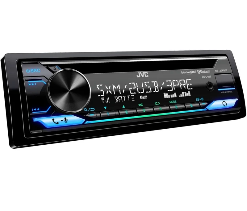 JVC KD-T925BTS Bluetooth Car Stereo Receiver with USB Port – LCD Display - AM/FM Radio - MP3 Player - Double DIN – 13-Band EQ (Black)