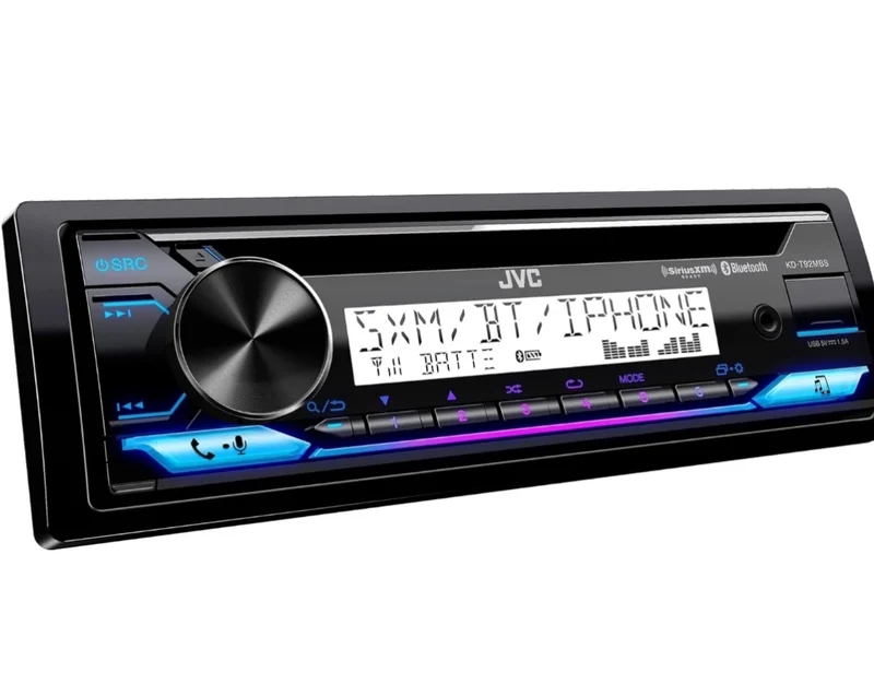 JVC KD-T92MBS Marine Rated Car Stereo with Bluetooth, Front USB, AUX, Amazon Alexa, SirusXM Radio Ready, Hi-Power Amplifier, High Contrast Screen