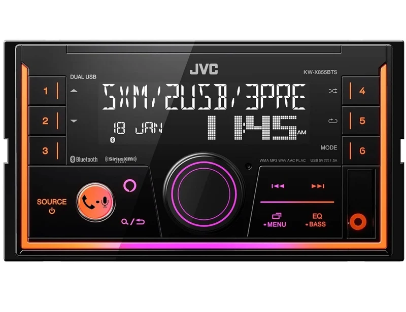 JVC KW-X855BTS Bluetooth Car Stereo Digital Media Receiver with USB Port, AM/FM Radio, MP3 Player, Alexa, Android, iPhone, Double DIN, 13-Band EQ…