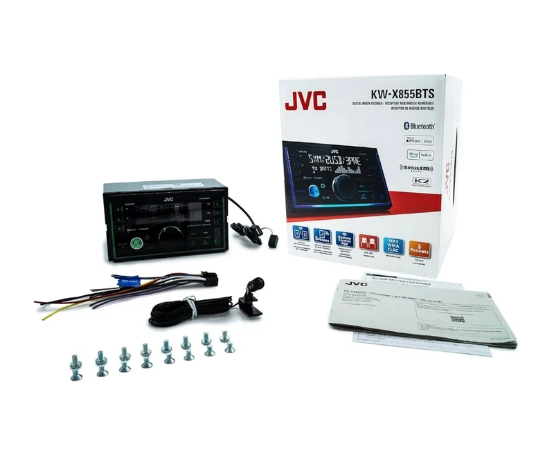 JVC KW-X855BTS Bluetooth Car Stereo Digital Media Receiver with USB Port, AM/FM Radio, MP3 Player, Alexa, Android, iPhone, Double DIN, 13-Band EQ…