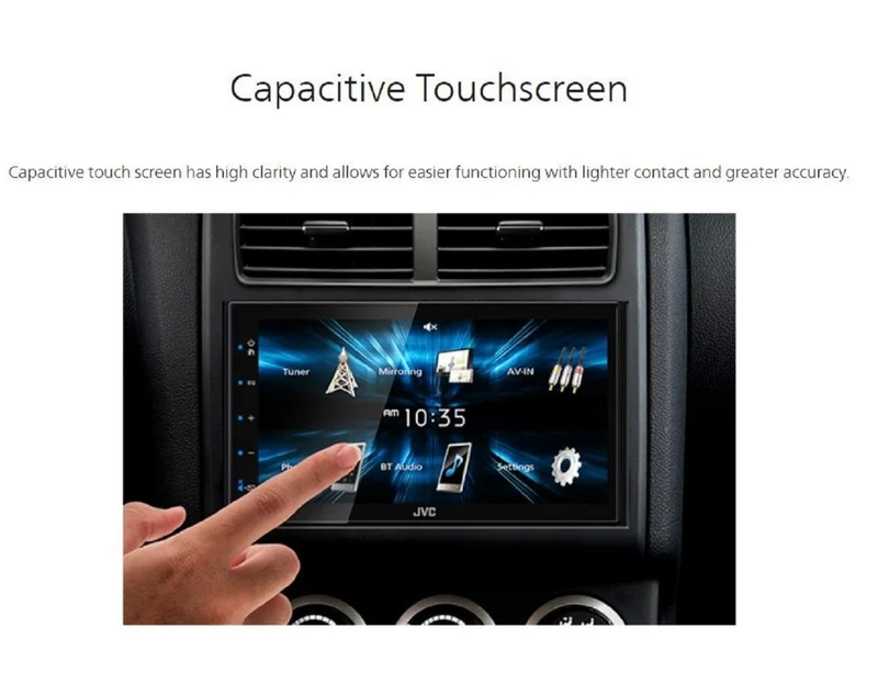 JVC KW-M150BT Bluetooth Car Stereo Receiver with USB Port – 6.75" Touchscreen Display - AM/FM Radio - MP3 Player Double DIN – 13-Band EQ (Black)