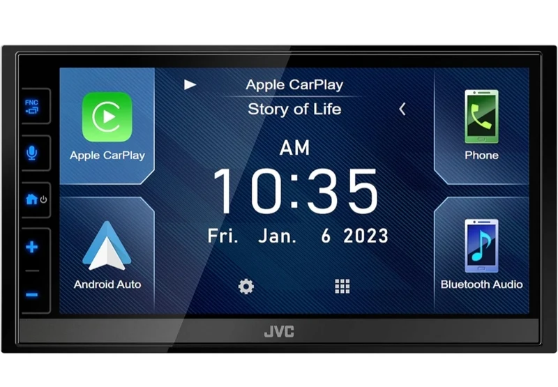 JVC KW-M780BT Apple CarPlay Android Auto Digital Media Player, Double Din, 6.8 Inch LCD Touchscreen, AM/FM, Bluetooth, MP3 Player, USB Port, iDatalink Maestro, SiriusXM, Class D Amp, Car Radio