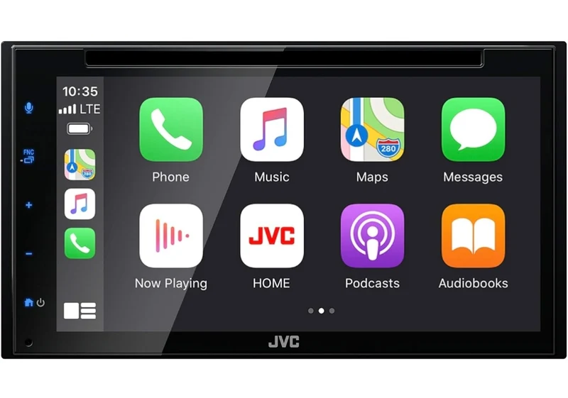 JVC KW-V66BT Apple CarPlay Android Auto DVD/CD Player w/ 6.8" Capacitive Touchscreen, Bluetooth Audio and Hands Free Calling, MP3 Player, Double DIN, 13-Band EQ, SiriusXM, AM/FM Car Radio
