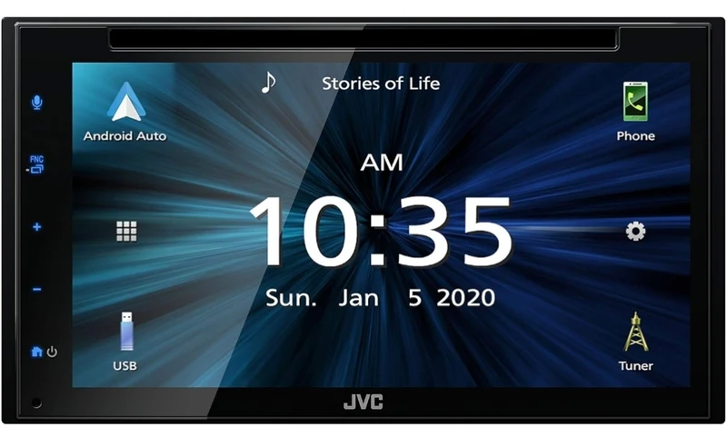 JVC KW-V66BT Apple CarPlay Android Auto DVD/CD Player w/ 6.8" Capacitive Touchscreen, Bluetooth Audio and Hands Free Calling, MP3 Player, Double DIN, 13-Band EQ, SiriusXM, AM/FM Car Radio