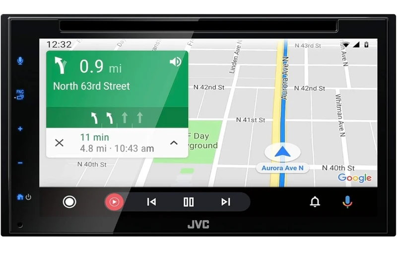 JVC KW-V66BT Apple CarPlay Android Auto DVD/CD Player w/ 6.8" Capacitive Touchscreen, Bluetooth Audio and Hands Free Calling, MP3 Player, Double DIN, 13-Band EQ, SiriusXM, AM/FM Car Radio
