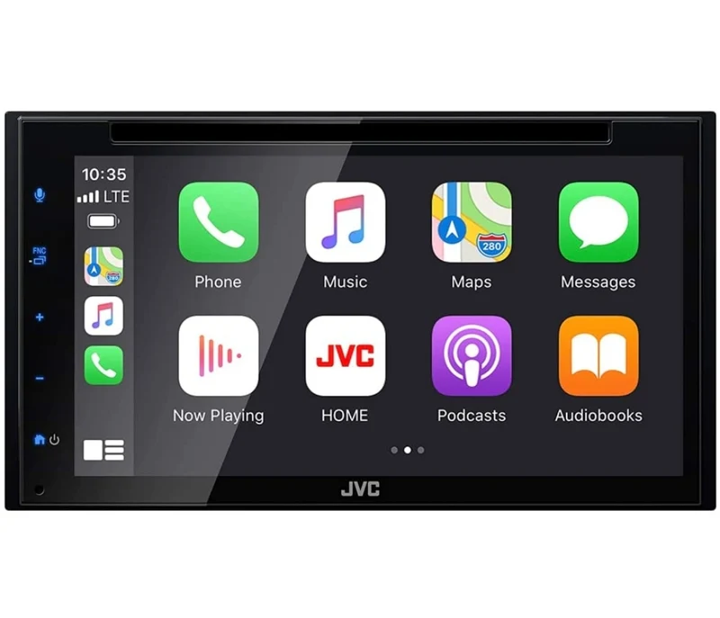 JVC KW-V660BT Apple CarPlay Android Auto DVD/CD Player w/ 6.8" Capacitive Touchscreen, Bluetooth Audio and Hands Free Calling, MP3 Player, Double DIN, 13-Band EQ, SiriusXM, AM/FM Car Radio
