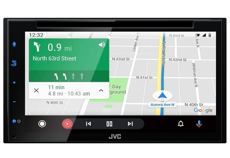 JVC KW-V660BT Apple CarPlay Android Auto DVD/CD Player w/ 6.8" Capacitive Touchscreen, Bluetooth Audio and Hands Free Calling, MP3 Player, Double DIN, 13-Band EQ, SiriusXM, AM/FM Car Radio