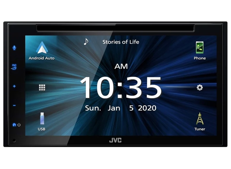 JVC KW-V660BT Apple CarPlay Android Auto DVD/CD Player w/ 6.8" Capacitive Touchscreen, Bluetooth Audio and Hands Free Calling, MP3 Player, Double DIN, 13-Band EQ, SiriusXM, AM/FM Car Radio