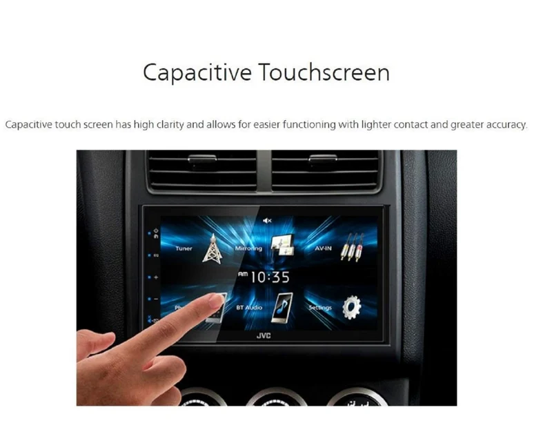 JVC KW-M150BT Bluetooth Car Stereo Receiver with USB Port – 6.75" Touchscreen Display - AM/FM Radio - MP3 Player Double DIN – 13-Band EQ (Black)