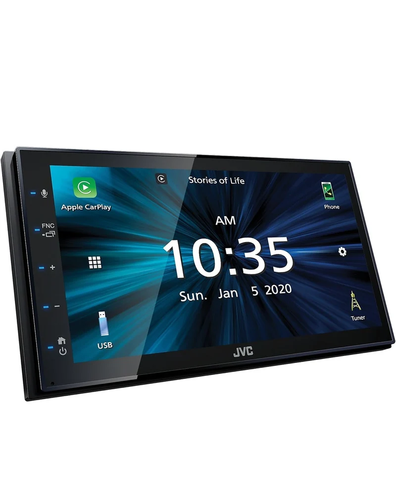 JVC KW-M560BT Apple CarPlay Android Auto Multimedia Player w/ 6.8" Capacitive Touchscreen, Bluetooth Audio and Hands Free Calling, MP3 Player, Double DIN, 13-Band EQ, SiriusXM, AM/FM Car Radio