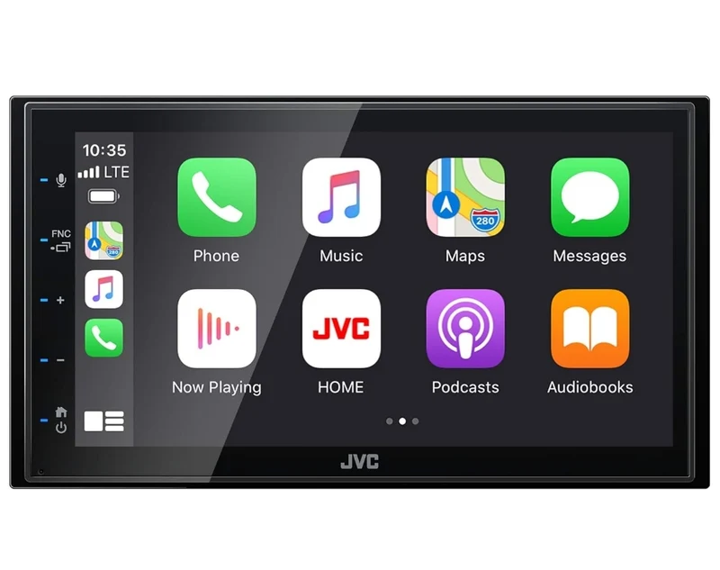 JVC KW-M56BT Apple CarPlay Android Auto Multimedia Player w/ 6.8" Capacitive Touchscreen, Bluetooth Audio and Hands Free Calling, MP3 Player, Double DIN, 13-Band EQ, SiriusXM, AM/FM Car Radio