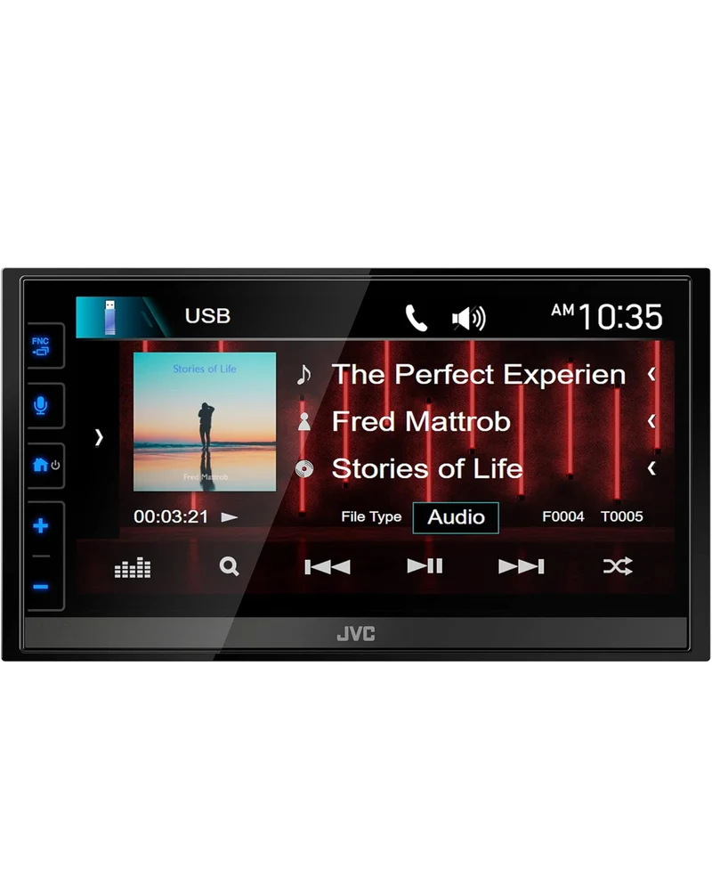 JVC KW-M780BT Apple CarPlay Android Auto Digital Media Player, Double Din, 6.8 Inch LCD Touchscreen, AM/FM, Bluetooth, MP3 Player, USB Port, iDatalink Maestro, SiriusXM, Class D Amp, Car Radio