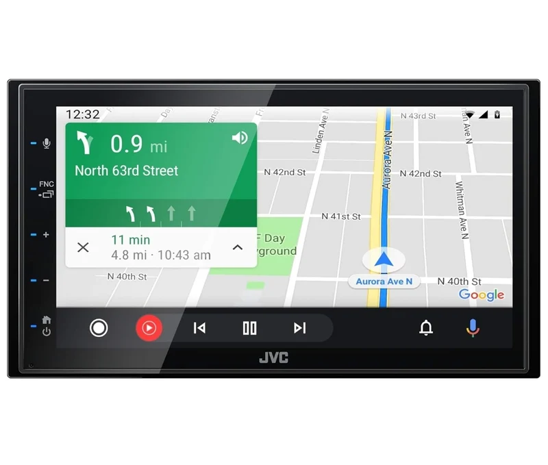 JVC KW-M560BT Apple CarPlay Android Auto Multimedia Player w/ 6.8" Capacitive Touchscreen, Bluetooth Audio and Hands Free Calling, MP3 Player, Double DIN, 13-Band EQ, SiriusXM, AM/FM Car Radio