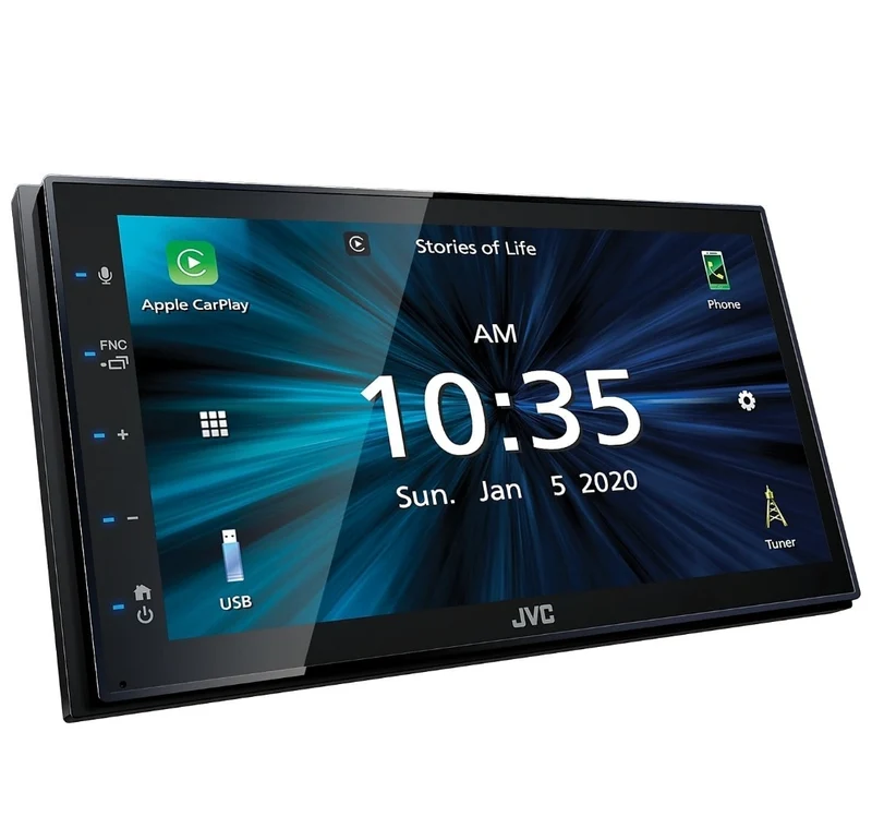 JVC KW-M560BT Apple CarPlay Android Auto Multimedia Player w/ 6.8" Capacitive Touchscreen, Bluetooth Audio and Hands Free Calling, MP3 Player, Double DIN, 13-Band EQ, SiriusXM, AM/FM Car Radio