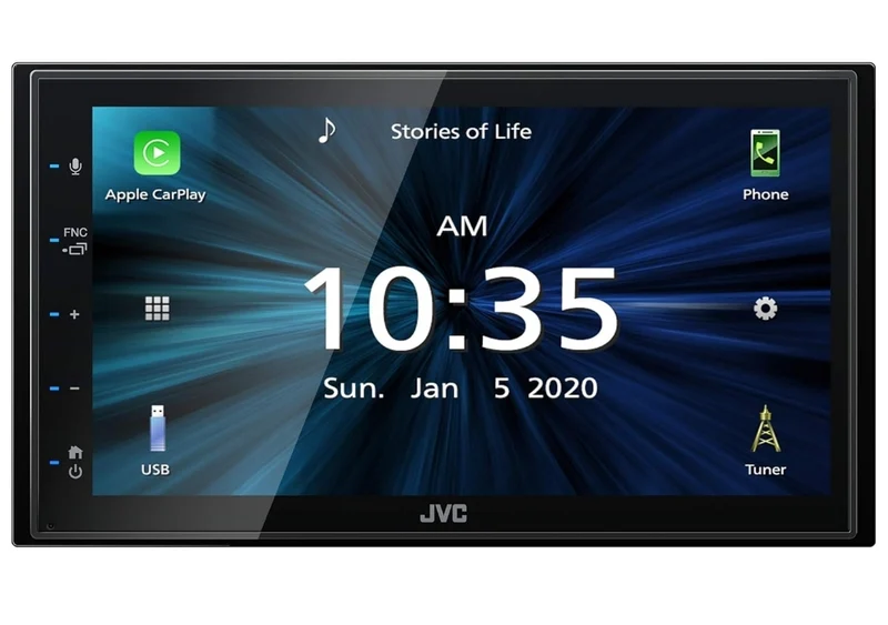 JVC KW-M560BT Apple CarPlay Android Auto Multimedia Player w/ 6.8" Capacitive Touchscreen, Bluetooth Audio and Hands Free Calling, MP3 Player, Double DIN, 13-Band EQ, SiriusXM, AM/FM Car Radio