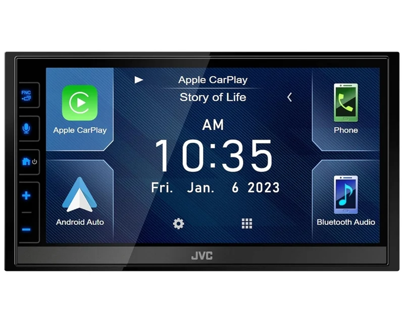 JVC KW-M780BT Apple CarPlay Android Auto Digital Media Player, Double Din, 6.8 Inch LCD Touchscreen, AM/FM, Bluetooth, MP3 Player, USB Port, iDatalink Maestro, SiriusXM, Class D Amp, Car Radio