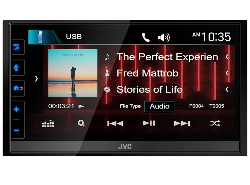 JVC KW-M780BT Apple CarPlay Android Auto Digital Media Player, Double Din, 6.8 Inch LCD Touchscreen, AM/FM, Bluetooth, MP3 Player, USB Port, iDatalink Maestro, SiriusXM, Class D Amp, Car Radio