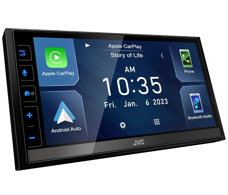 JVC KW-M780BT Apple CarPlay Android Auto Digital Media Player, Double Din, 6.8 Inch LCD Touchscreen, AM/FM, Bluetooth, MP3 Player, USB Port, iDatalink Maestro, SiriusXM, Class D Amp, Car Radio