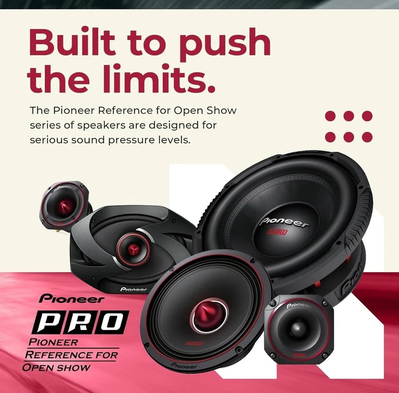 Pioneer TS-B401PRO, Car Audio Speakers, Full Range, Clear Sound Quality, Easy Installation and Enhanced Bass Response, 4” Speakers