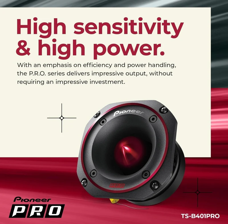 Pioneer TS-B401PRO, Car Audio Speakers, Full Range, Clear Sound Quality, Easy Installation and Enhanced Bass Response, 4” Speakers