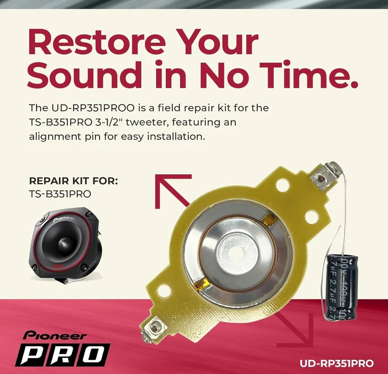 Pioneer UD-RP351PRO Repair Kit - Replacement Diaphragm TS-B351PRO 3-1/2" P.R.O. Series Bullet Tweeter