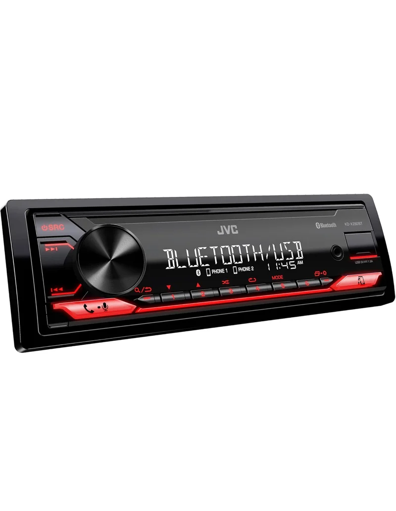 JVC KD-XD28BT Bluetooth Car Stereo w/USB Port – AM/FM Radio, MP3 Player, High Contrast LCD, 50 Watts, Detachable Face Plate – Single DIN – 13-Band EQ