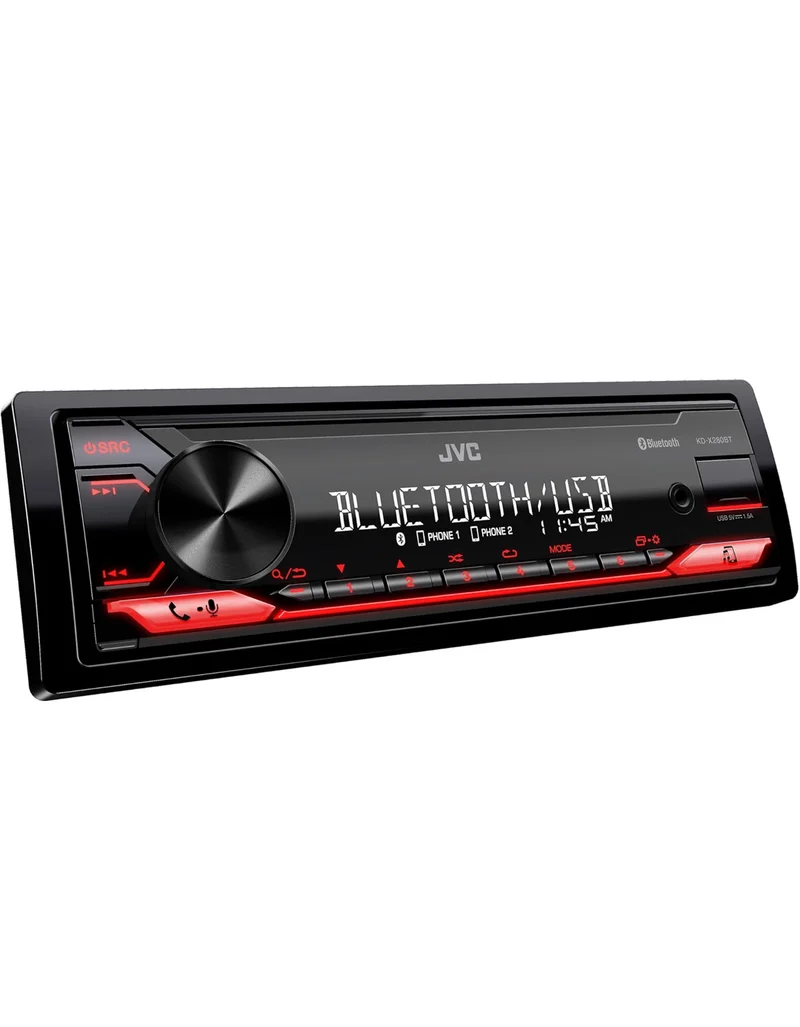 JVC KD-X280BT Bluetooth Car Stereo w/USB Port – AM/FM Radio, MP3 Player, High Contrast LCD, 50 Watts, Detachable Face Plate – Single DIN – 13-Band EQ