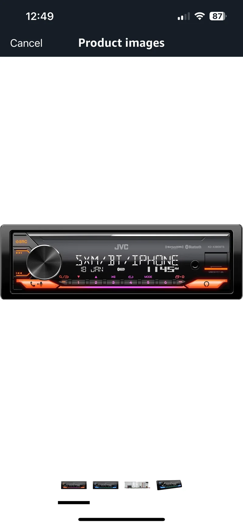 JVC KD-X380BTS Digital Media Car Receiver Featuring Bluetooth, USB, SiriusXM, Amazon Alexa