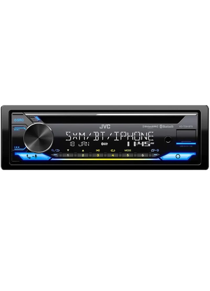 JVC KD-TD91BTS Bluetooth Car Stereo Receiver with USB Port – 2-Line LCD Display, AM/FM Radio – CD and MP3 Player - Amazon Alexa Enabled – Single DIN - 13-Band EQ (Black)
