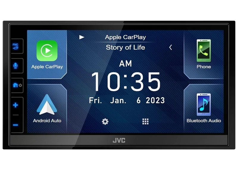 JVC KW-M780BT Apple CarPlay Android Auto Digital Media Player, Double Din, 6.8 Inch LCD Touchscreen, AM/FM, Bluetooth, MP3 Player, USB Port, iDatalink Maestro, SiriusXM, Class D Amp, Car Radio