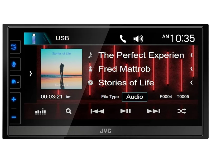 JVC KW-M780BT Apple CarPlay Android Auto Digital Media Player, Double Din, 6.8 Inch LCD Touchscreen, AM/FM, Bluetooth, MP3 Player, USB Port, iDatalink Maestro, SiriusXM, Class D Amp, Car Radio