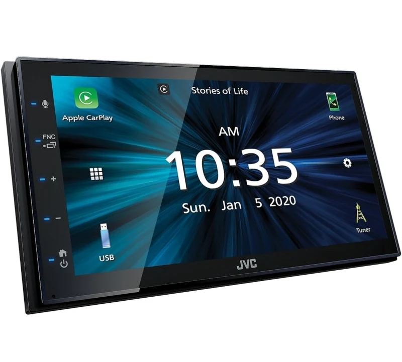 JVC KW-M560BT Apple CarPlay Android Auto Multimedia Player w/ 6.8" Capacitive Touchscreen, Bluetooth Audio and Hands Free Calling, MP3 Player, Double DIN, 13-Band EQ, SiriusXM, AM/FM Car Radio