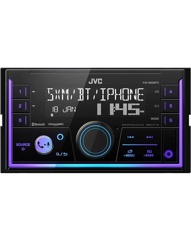 JVC KW-X850BTS Bluetooth Car Stereo Digital Media Receiver with USB Port, AM/FM Radio, MP3 Player, Amazon Alexa, Android, iPhone, Double DIN, 13-Band EQ