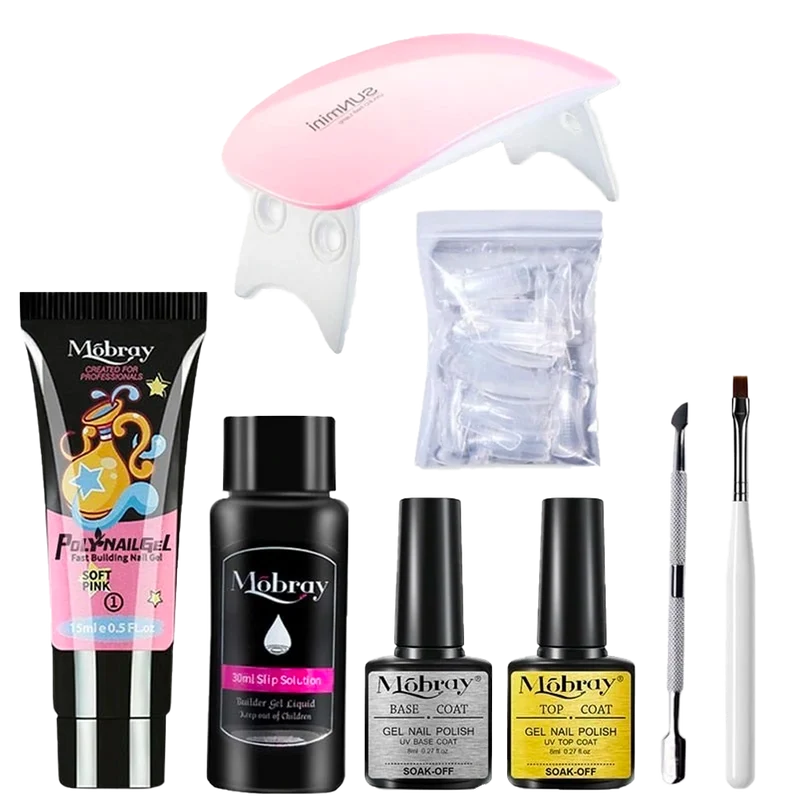 Kit Complet débutant faux ongles en PolyGel - Lampe OFFERTE