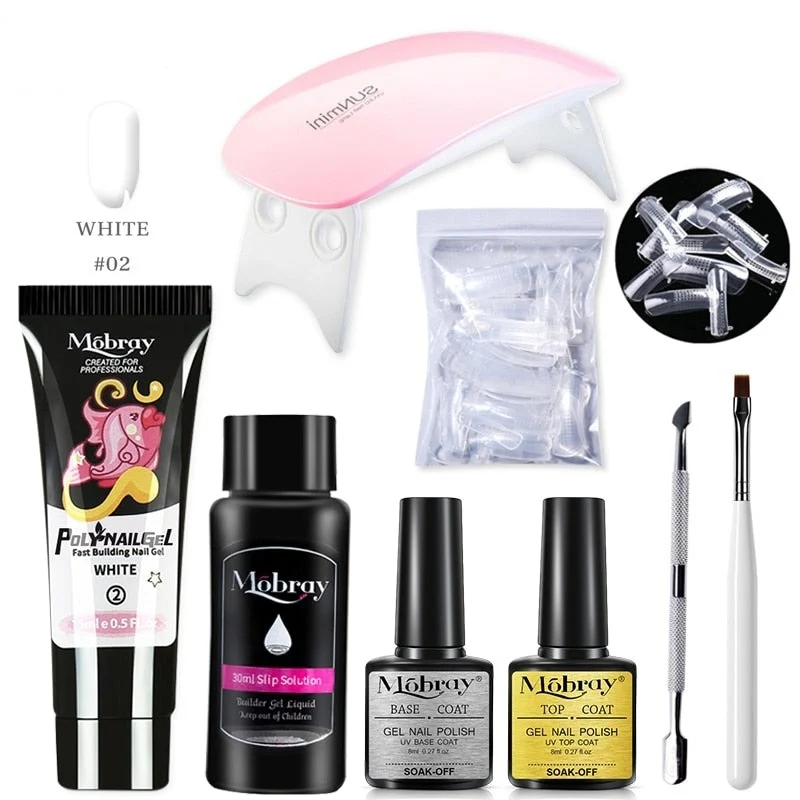 Kit Complet débutant faux ongles en PolyGel - Lampe OFFERTE