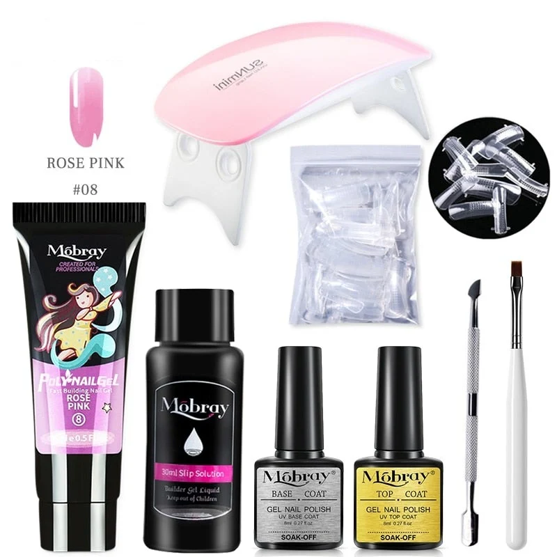 Kit Complet débutant faux ongles en PolyGel - Lampe OFFERTE